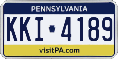 PA license plate KKI4189