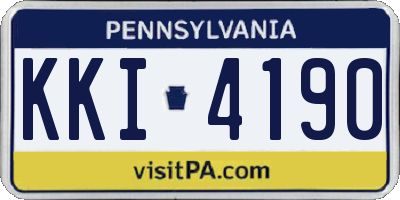 PA license plate KKI4190