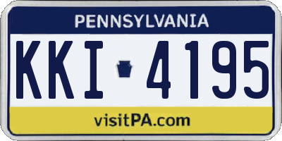 PA license plate KKI4195