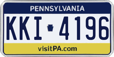 PA license plate KKI4196