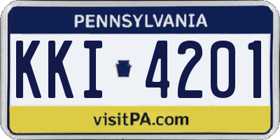 PA license plate KKI4201