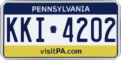 PA license plate KKI4202