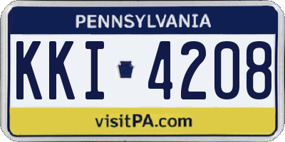 PA license plate KKI4208