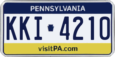 PA license plate KKI4210