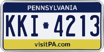 PA license plate KKI4213
