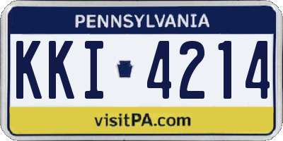 PA license plate KKI4214