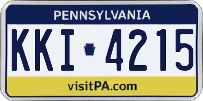 PA license plate KKI4215