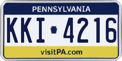 PA license plate KKI4216