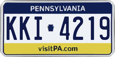 PA license plate KKI4219