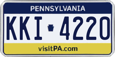 PA license plate KKI4220