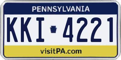 PA license plate KKI4221