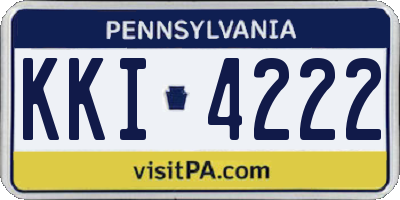 PA license plate KKI4222