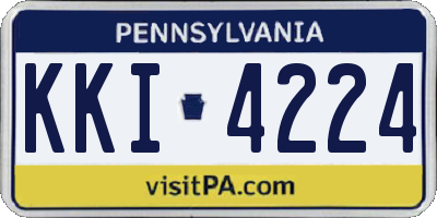 PA license plate KKI4224