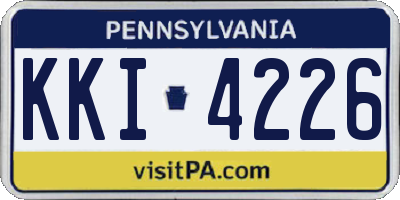PA license plate KKI4226