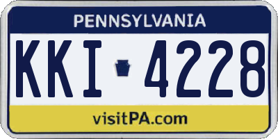 PA license plate KKI4228