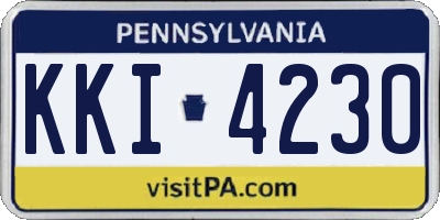 PA license plate KKI4230