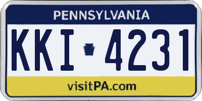 PA license plate KKI4231
