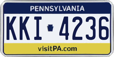 PA license plate KKI4236