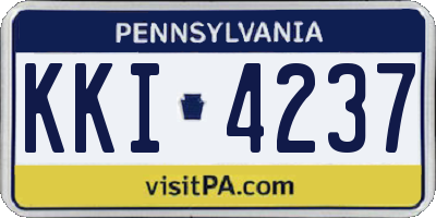 PA license plate KKI4237