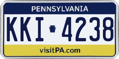 PA license plate KKI4238
