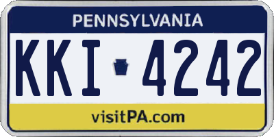 PA license plate KKI4242