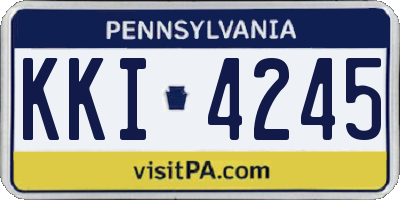 PA license plate KKI4245
