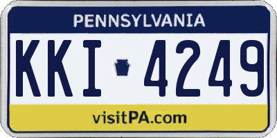 PA license plate KKI4249