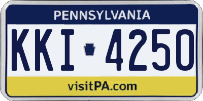 PA license plate KKI4250