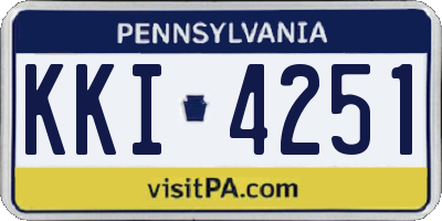 PA license plate KKI4251