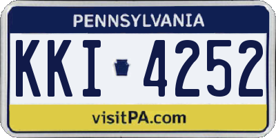 PA license plate KKI4252