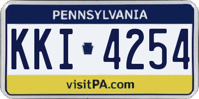 PA license plate KKI4254