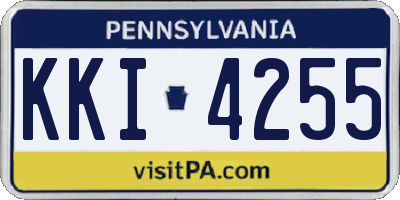 PA license plate KKI4255