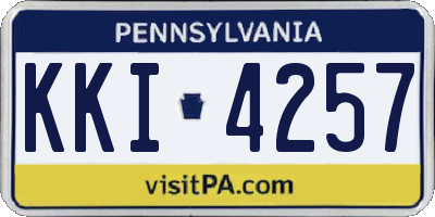 PA license plate KKI4257