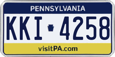 PA license plate KKI4258