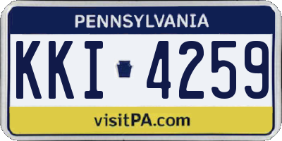 PA license plate KKI4259