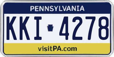 PA license plate KKI4278
