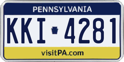 PA license plate KKI4281