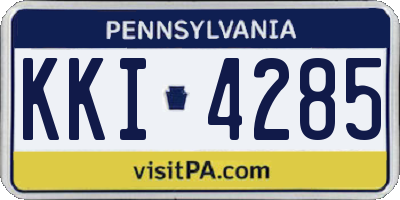 PA license plate KKI4285