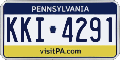 PA license plate KKI4291