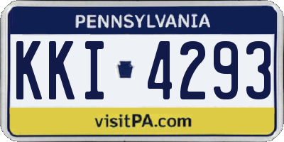 PA license plate KKI4293