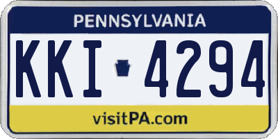 PA license plate KKI4294