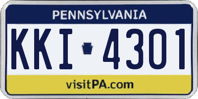 PA license plate KKI4301