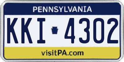 PA license plate KKI4302