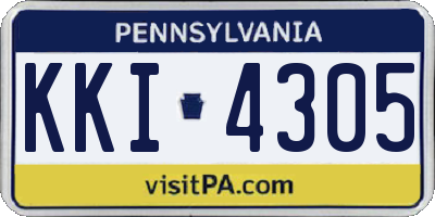 PA license plate KKI4305