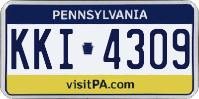 PA license plate KKI4309