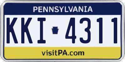 PA license plate KKI4311