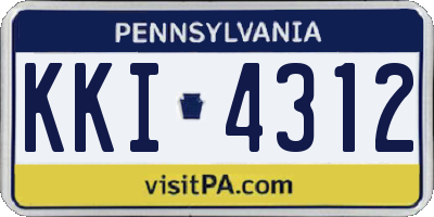 PA license plate KKI4312