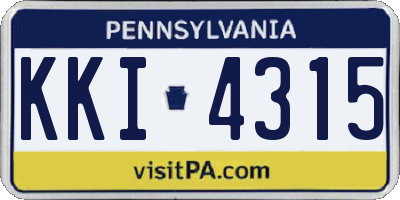 PA license plate KKI4315
