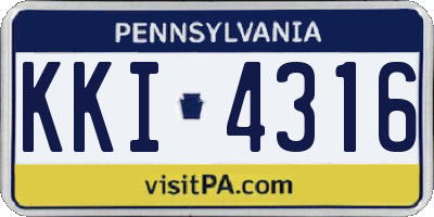 PA license plate KKI4316