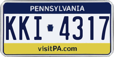 PA license plate KKI4317